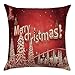 Qinqingo Throw Pillow Covers 18 x 18 inch Merry Chistmas Party Decoration Toss Pillow Case Cotton Linen Cushion Cover Sofa Home Decor Set of 4