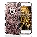 iPhone 6 Case, iPhone 6S Case, JoJoGoldStar Dual Layer Hybrid, Slim Fit Heavy Duty Plastic and Silicone TPU Hard Cover with Stylus and Screen Protector - Rose Gold Lace Swirls