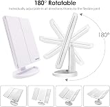 WEILY LED Makeup Vanity Mirror Tri-Fold 1x 2x 3x Touch Screen White view 4