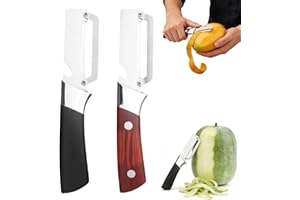 Multi-Functional Vegetable Peeler for Kitchen,Vegetable Peeler Wooden Handle,2-in-1 Stainless Steel Fruit & Vegetable Peelers