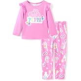 Peppa Pig Girls Pant Sets Ruffle Long Sleeves Top Shirt and Leggings 2-6Y | Officially Licensed, Soft Fabric, 2 Pieces Clothes Set