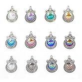 Acxico Mermaid Scale Charm or Pendant (15Pcs), Zinc Alloy Metal, Lead-Nickel Free, Handmade, Fancy Mermaid Charms Mix