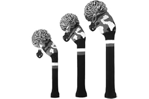 Scott Edward Golf Headcovers 3Pcs for Woods Fits Well Driver(460cc) Fairway Wood and Hybrid(UT) The Perfect Match for Golf Ba