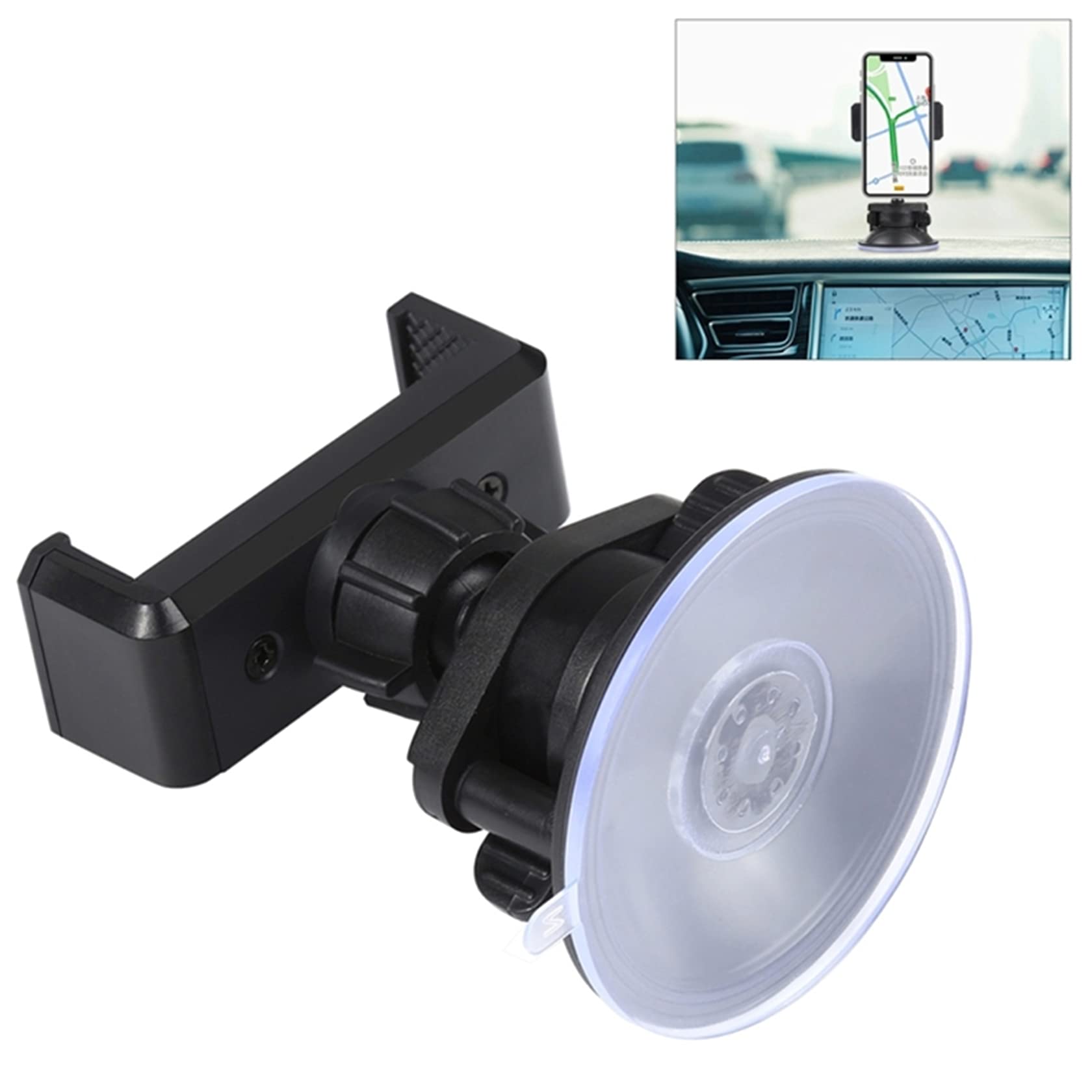 Hensych 360 Degree Rotating Suction Cup Car Phone Holder ABS Clamp Bracket Mount for 6-9cm Wide Smartphones GPS Mount