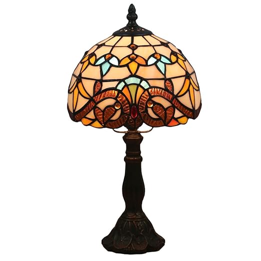 Odziezet Lampada Da Tavolo Stile Tiffany Illuminazione Vintage Per Interni Elegante Luce Pastorali Retro Di Vetro Macchiato Da Letto Lampade Da