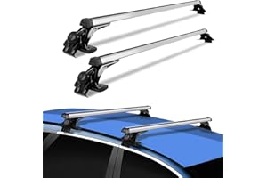 MOCLEVER Roof Rack Cross Bars Universal, 48" Aluminum Roof Rack Crossbars Luggage Rack Cargo Rack, Fit For Most Vehicle Wagon Car-Without Roof Side Rail-1 Pair, Bike Kayak Canoe Snowboard,168lbs /76kg Capacity