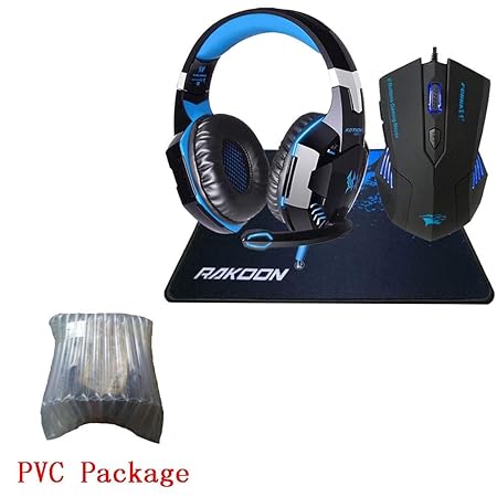 ZWareHouse Mauspad, Stereo, Gaming-Kopfhörer mit Mikrofon, LED-Licht, Gaming-Maus und Gaming-Mauspad, 1 Stück PVC Package