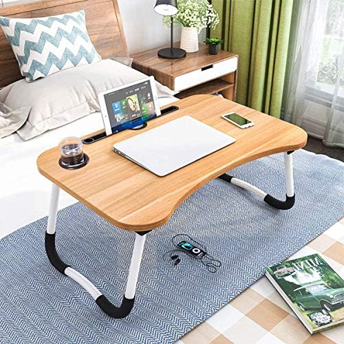 Foldable Laptop Table, Portable Laptop Desk Bed Tray Table, Breakfast