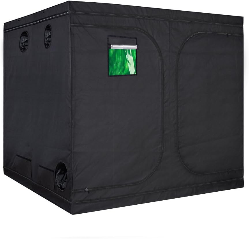 TopoLite 96"x96"x80" Indoor Grow Tent Dark Room Greenhouse for Hydroponic Garden Farm Mylar (96"x96"x80" Metal Corner/Window)