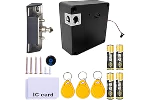 JUNRBX Electronic Cabinet Lock, RFID Locks for Cabinets Hidden DIY Lock,【with Battery】，Punch-Free，for Wooden lockers, wardrobes, Drawer lockers，Letter Box Lock