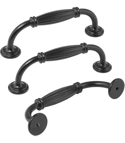 Dazzleeta 10-Pack Black Cabinet Pulls - 3 Inch Vintage Drawer Handles, Zinc Alloy, Matte Finish - View #10