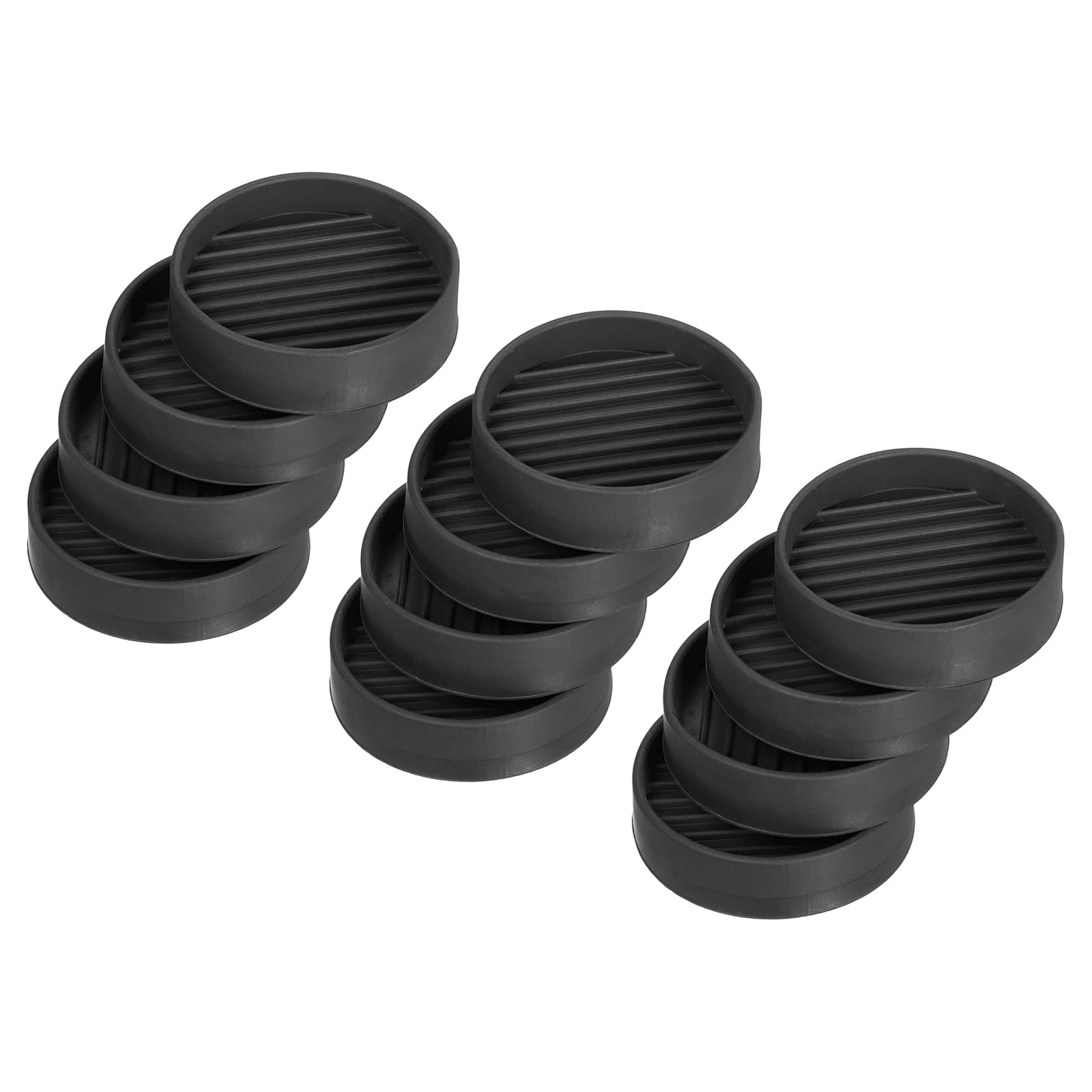 uxcell Chair Leg Floor Protectors,12Pcs 2" - Rubber Round Non-Slip Furniture Pads, Anti-Slip Furniture Pads for Hardwood Floors, Couch, Bed Stopper (Black)