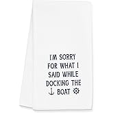 Gleegreets Boat Accessories Towels Gifts for Boat Owners, Boat Stuff Towels for Kitchen Bathroom Decor (16x24 inches)