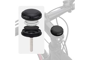 CQT AirTag Bike Mount - Hidden Bicycle Stem Cap Mount for Air Tag, Waterproof Anti Theft Bike GPS Tracker Airtag Holder Fit Headset Cap Size 1-1/8" & 1-1/4"/1.12"-1.25" (Black)