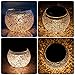 voona Solar Mosaic Glass Table Lights 2 Pack Waterproof Warm White LED Silver Night Lights Table Lamps for Outdoor Garden Indoor Decoration (Silver)