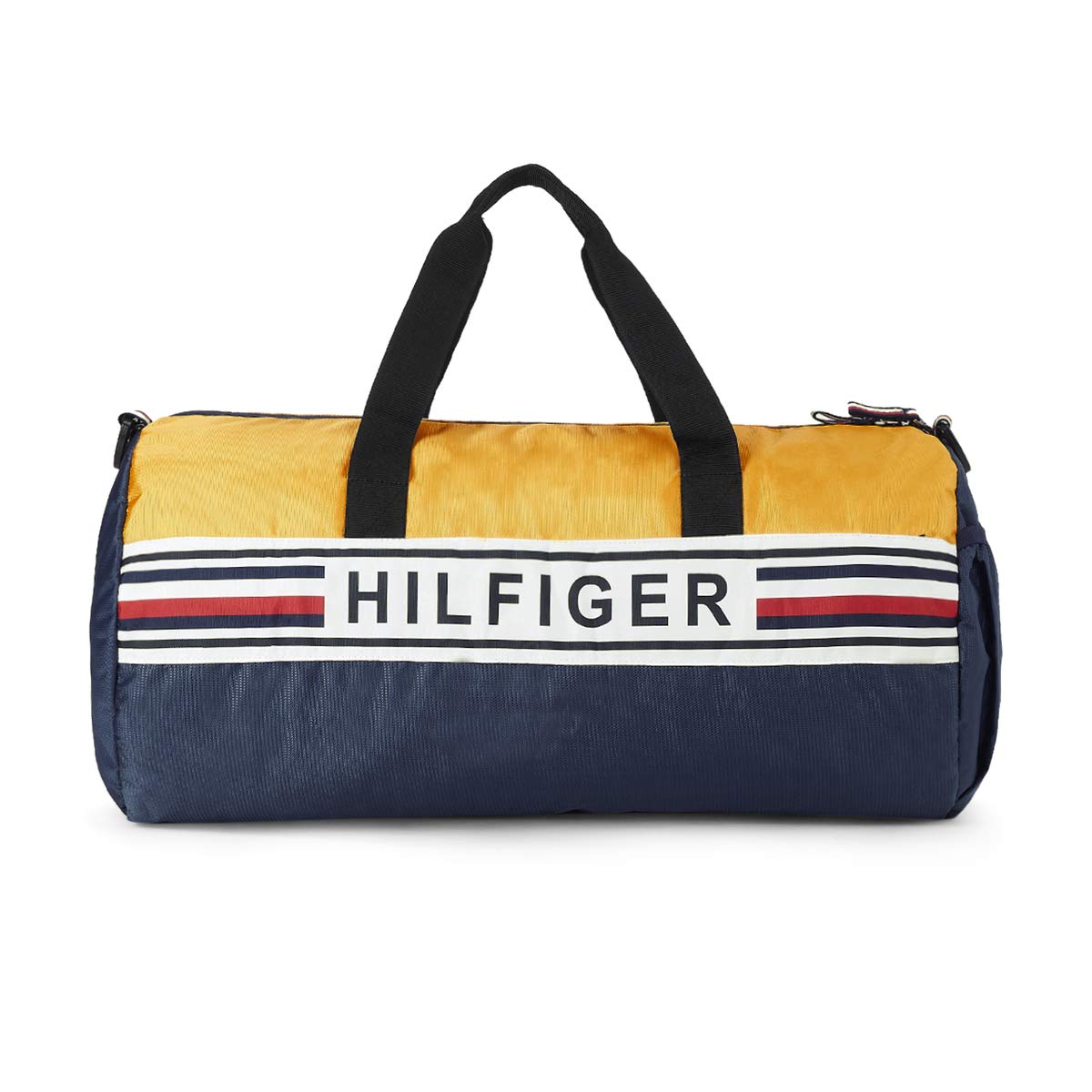 Buy Tommy Hilfiger Polyester 53 cms Navy + Yellow Gym Shoulder Bag (TH