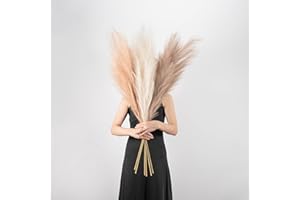 EVODIS Pampas Grass Decor Tall, 43"/110cm Faux Pampas Grass 6 Stems Large Pompass Grass Branches Tall Bulk Boho Flower Arrangement for Home Room Wedding Party Decor