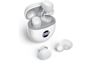 HOMULTUIN Hearing Aids, Rechargeable Hearing Aids for Seniors with Noise Cancelling, Small In Ear Hearing Amplifiers No Squealing and Charging Case LED Display,White