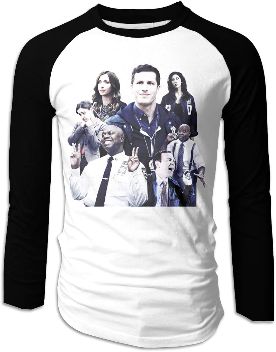 Pimkly Tee Shirts Brooklyn NineNine Men's Game Raglan Long Sleeve