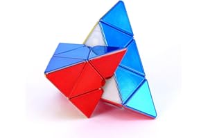 LiangCuber Metallic Mirror Reflective Pyramid Speed Cube 3x3,Stickerless pyraminx Cube Shiny Metallic Color (Magnetic Version)