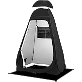 BRIAN &amp; DANY Pop Up Shower Tent, Portable Changing Tent with Rain Shelter &amp; Windows, Privacy Tent for Camping, Toilet or Bathroom, UPF 50+ &amp; Waterproof, 47.2" x 47.2" x 74.8", Black