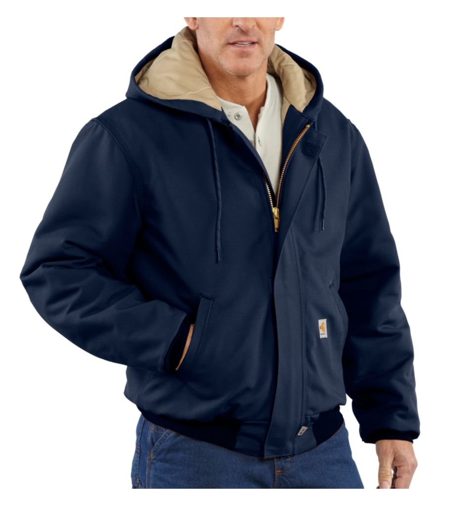 Photo 1 of Carhartt Men's Flame Resistant Duck Active Jacket, Dark Navy, Medium/Regular
