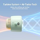 JISULIFE Stroller Fan Bladeless Safe Turbine Air Turbo Night Light Green view 2