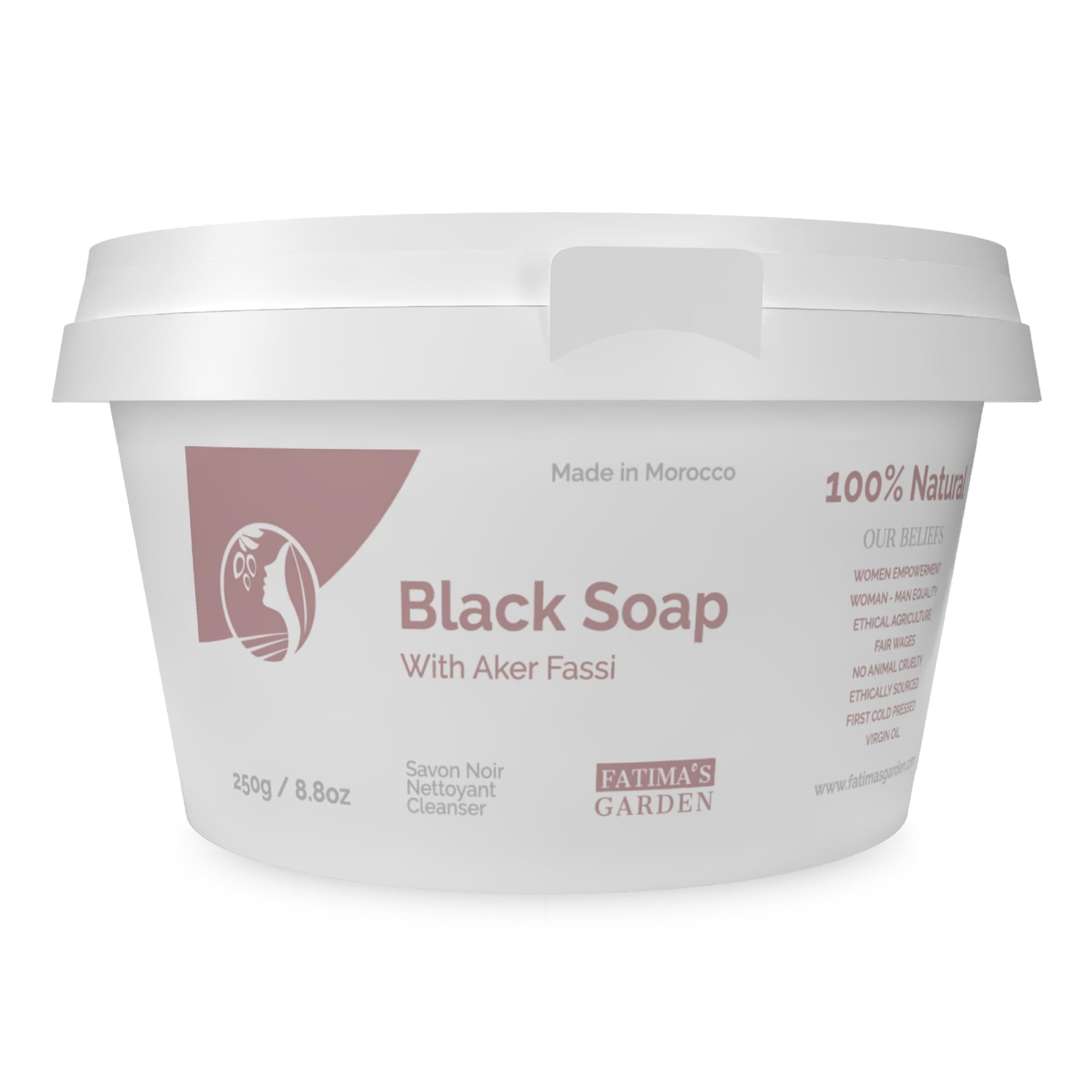 Fatima's Garden Aker Fassi Black Soap - Moisturizing Cleanser, 250g