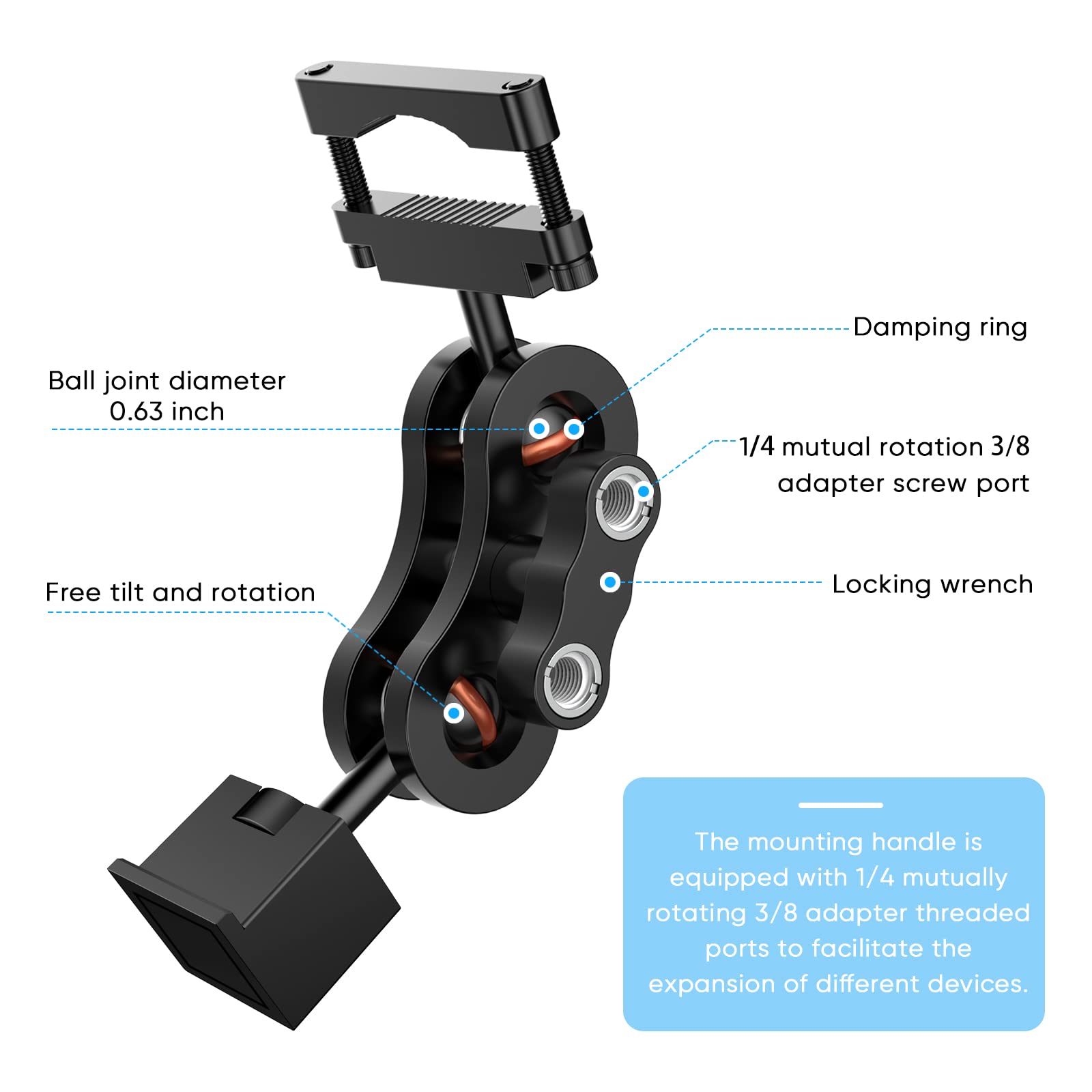 Radar Detector Mount,Aluminum Rearview Mirror Rod Radar Bracket,for Escort Max360c,Max 3, X IXc,Redline EX Beltronics Cobra DualPro GT 360 Radar Detector,with EZ Magnet Connection Base