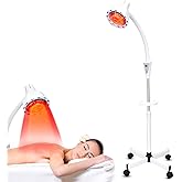 QAIHOE Infrared Light Therapy 275W Red Infrared Therapy Lamp for Body or Pain Therapy Device with Timer and Adjustable Height Stand