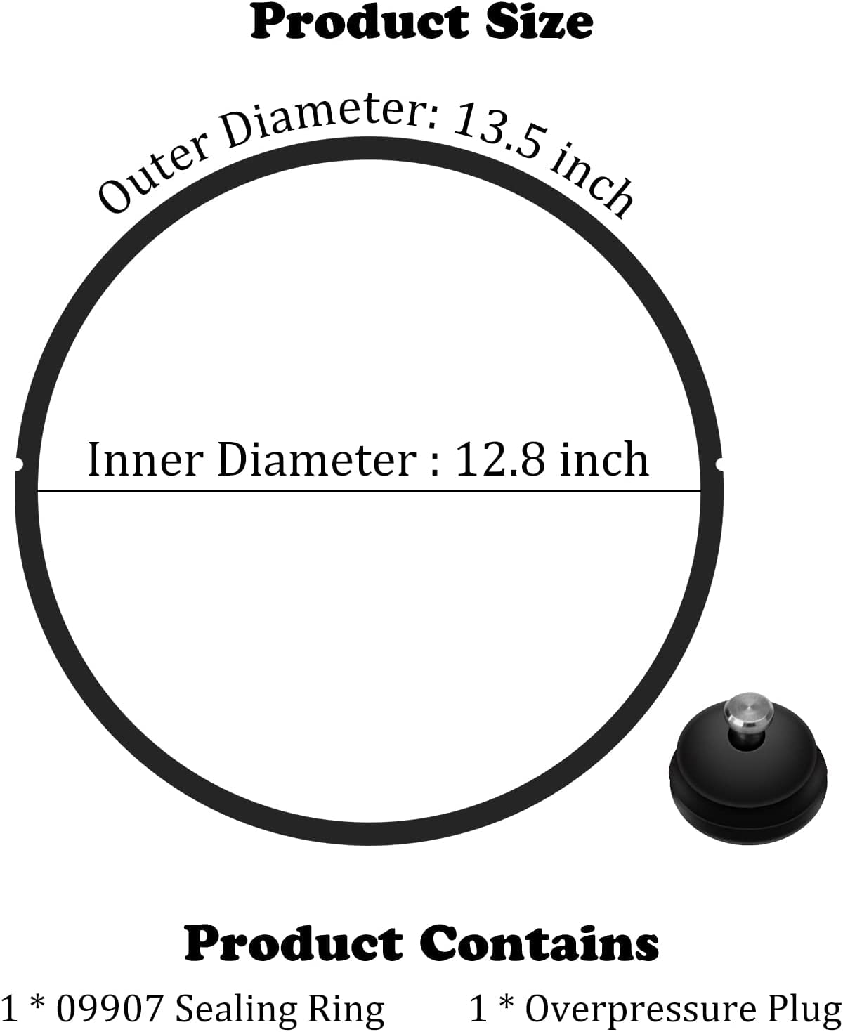 09907 Pressure Canner Sealing Ring & Automatic Air Vent For Presto In Box Pressure Canner Cooker CA16, CA16H & 21 Qt - 2-Pack