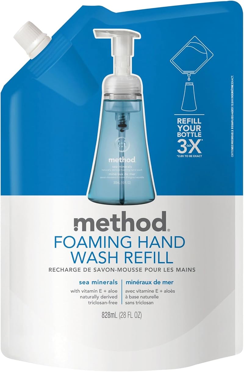 Method Foaming Hand Wash Refill Sea Minerals 28 fl oz Eco Friendly Pouch