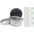 YEEPON 40sets Cali Self-seal Tin Can with Lid - Tuna Can Hoop Ring - NO TOOLS NEEDED + 48Pieces can Labels【100ml/3.5 (40sets) (3.5, 40)