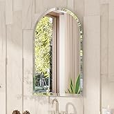 VocalStar Frameless Arch Mirror, 24" x 36" Bathroom Wall Mirror with Beveled Edge, Modern Decorative Vanity Mirrored for Living Room, Entryway, Bedroom | 1/4-Inch Shatterproof Glass