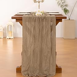 Socomi 10pcs Nude Brown Cheesecloth Table Runner