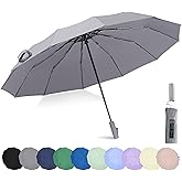 BAODINI Windproof Compact Rain Umbrella for Travel 42/46 Inch Premium Fabric Auto Open Perfect for Purse and Backpack Portable Umbrella for Women and Men