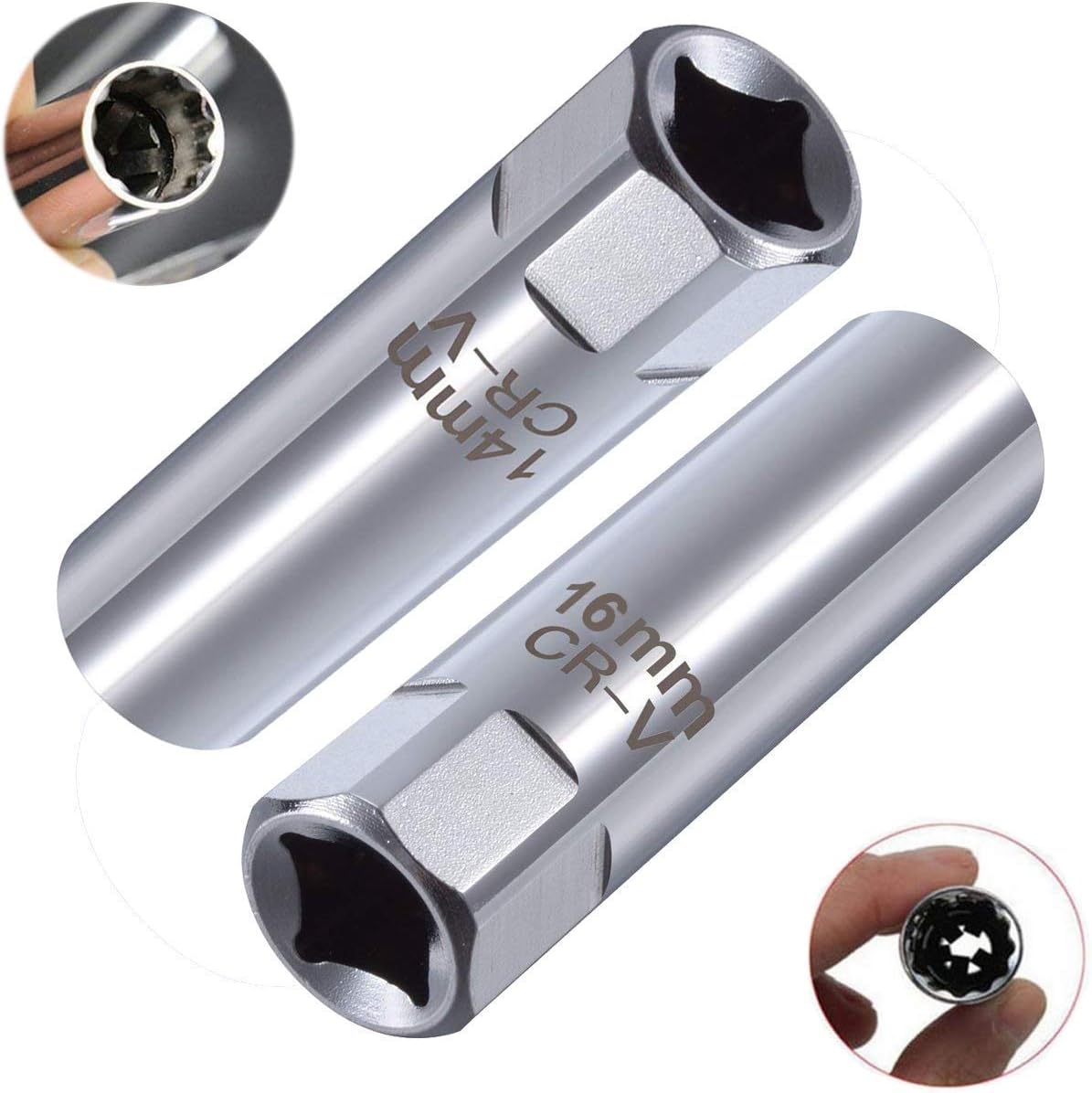 OSOF 14mm & 16mm Spark Plug Socket Thin Wall 12Point Removal Tool 3/8