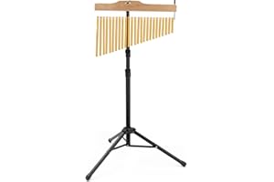 Anjetan 25-Bar Chimes Percussion, 25 Note Single-row Wind Chime with Adjustable Mounting Stand, Musical Percussion Instrument