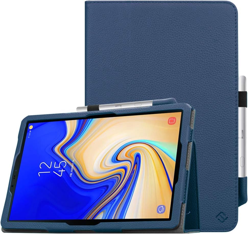 Fintie Folio Case for Samsung Galaxy Tab S4 10.5 2018 Model SM-T830/T835/T837, [Corner Protection] Premium Vegan Leather Stand Cover with S Pen Protective Holder Auto Sleep/Wake, Navy