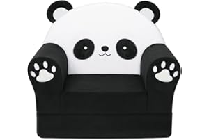 MONKISS Cute Toddler First Chair, Kids' Armchairs, Mini Couch for Baby, Panda, 1~2.5 Years Old