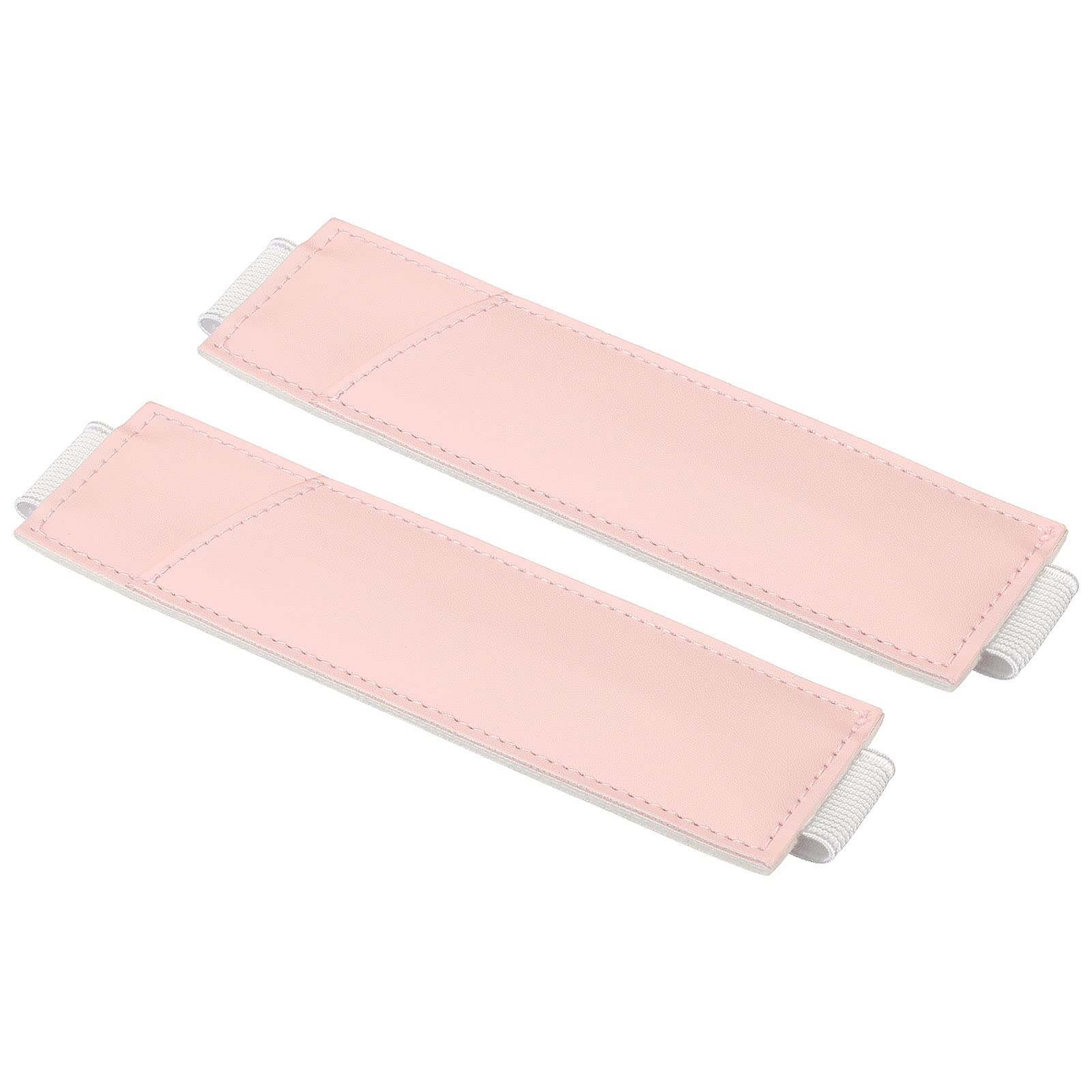 PATIKIL Pen Pouch Holder, 2Pcs Adjustable PU Leather Pencil Pocket Protector Case with Elastic Strap for Notebook Book, Pink
