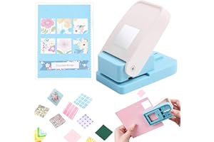ZEELONA 1X1inch Square Postage Stamp Puncher, Rectangle Lever Action Stamp Punch for Paper Crafting Scrapbooking Journaling, 
