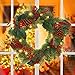 MAOYUE Christmas Wreath with LED Lights 21 Inches Red Berry Wreath Garland Pre-Lit Holiday Decorations Wreath for Christmas Indoor Outdoor Decorations