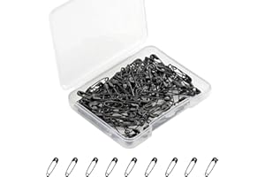 KEEPSWEAT Black Safety Pins,Small Safety Pins for Clothes,19mm/0.75 Inch Metal Mini Saftey Pin Bulk for Art Crafting Sewing Jewelry Making (120Pcs/Box)