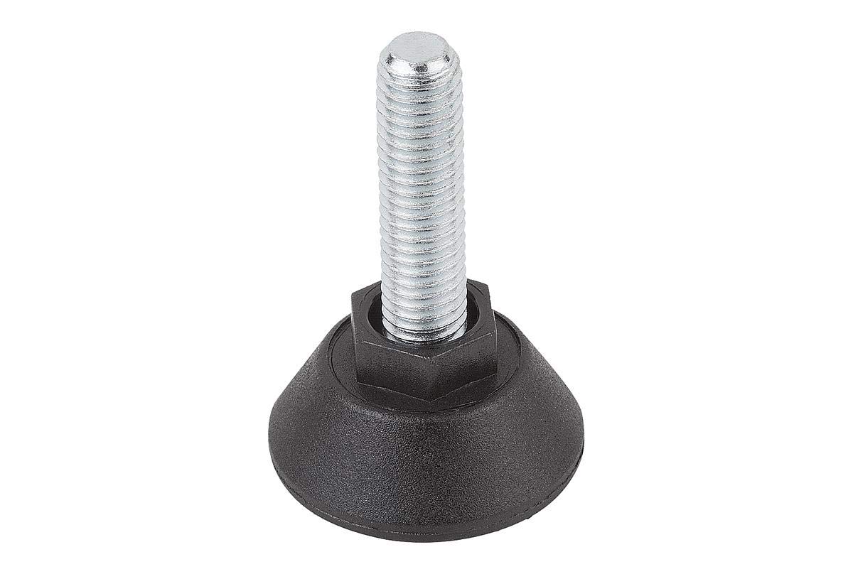 KIPP - Bedienteile | Normelemente 4708X030.20 K0675 Adjustable Foot, Screw in Furniture Legs, M08X30