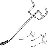 WIESVOP Pegboard Hooks, 25 Pack 4 Inch Peg Board Organizer Accessories | Fits 1/4" and 1/8" Pegboards, Metal Pegboard Hooks for Hanging Tools in Garages, Workshops, Offices, Shops and Craft Storage