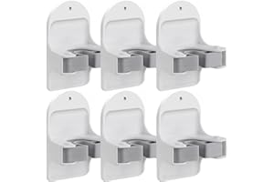 MCOMCE Broom Holder Wall Mount (White 6 Count), Broom Holder, Broom and Mop Organizer Wall Hanging, Mop and Broom Holder Wall Mount, Broom Organizer Wall Mount for Home, Kitchen, Garage Storage