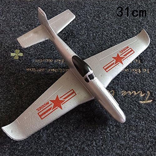 Outdoor Launch Glider Hand Launch Throwing Aircraft EPP Foam Airplane Inertial Plane Model Toy Kids Gift by LoveQmall (Silver, 31cm)
