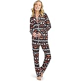 Tipsy Elves Women’s Christmas Pajamas - Classic Two Piece Lapel Pajama Set for Ladies - Cute and Cozy