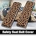 uxcell® Leopard Print Car Safety Seat Belt Cover Shoulder Pad Black Brown Pair